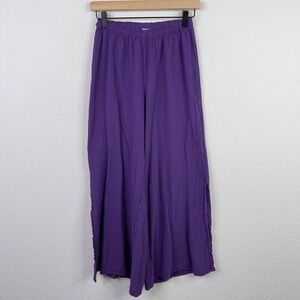 Oh My Gauze Pants Womens 0/XS Purple Gauzy Wide Leg Boho Artsy Resort Minimalist